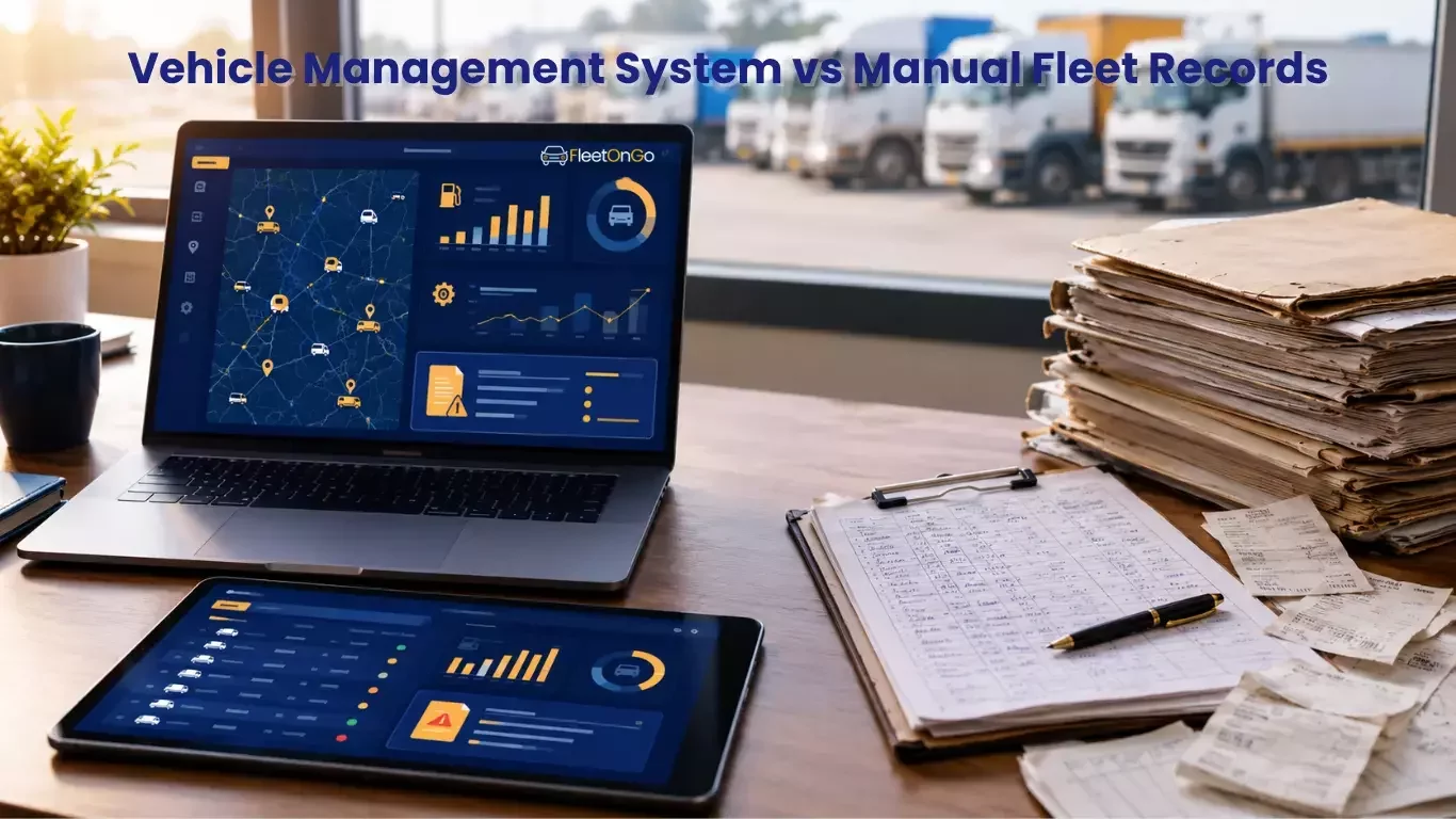 Dashboard view of digital fleet record keeping showing fuel, maintenance and document alerts