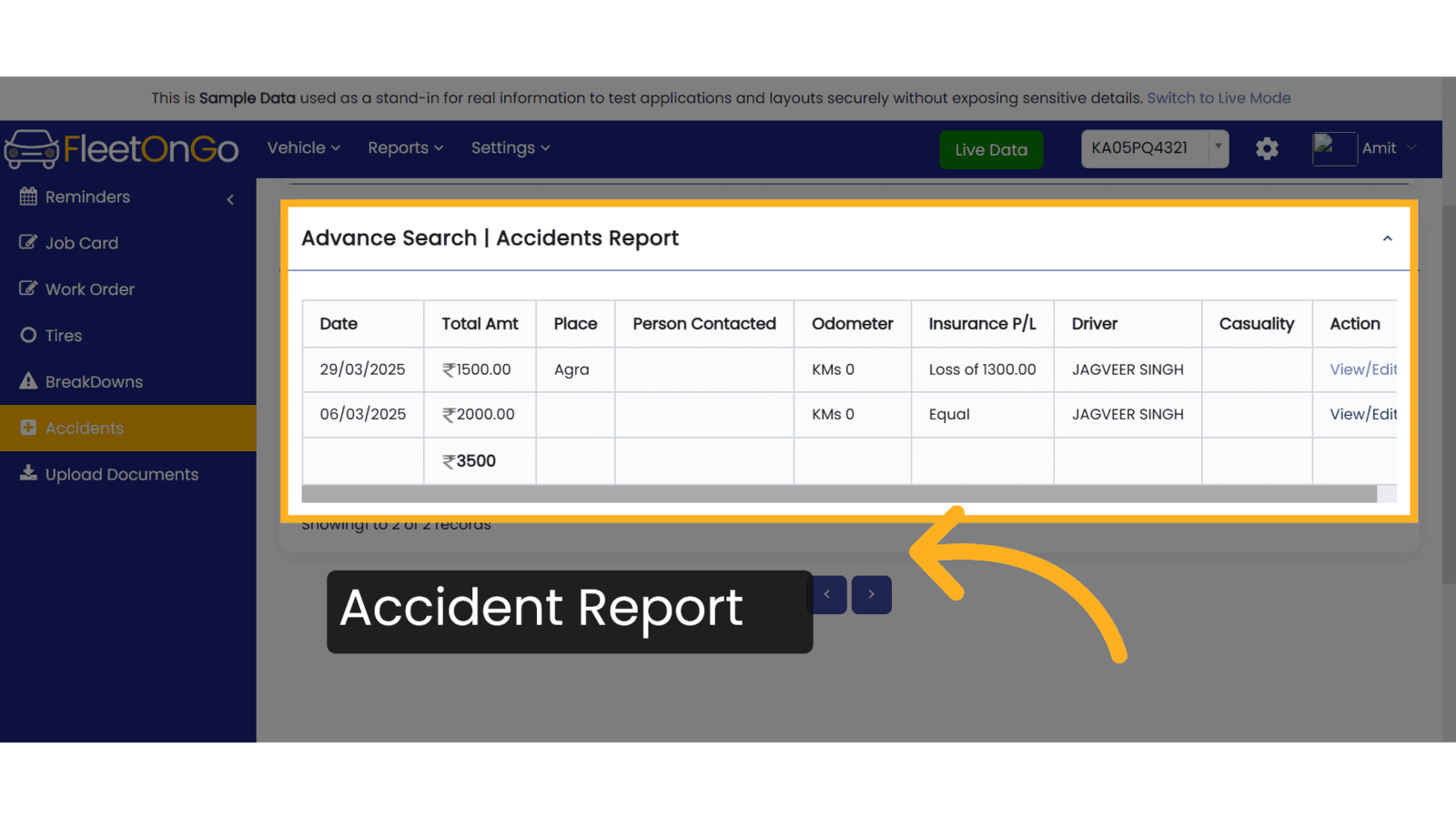 Check Accident report