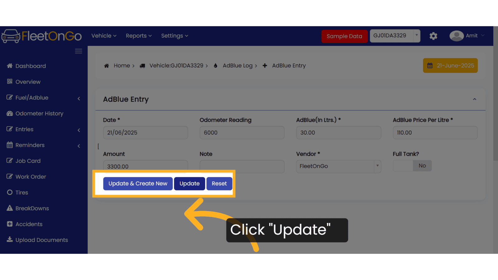 Click 'Update'