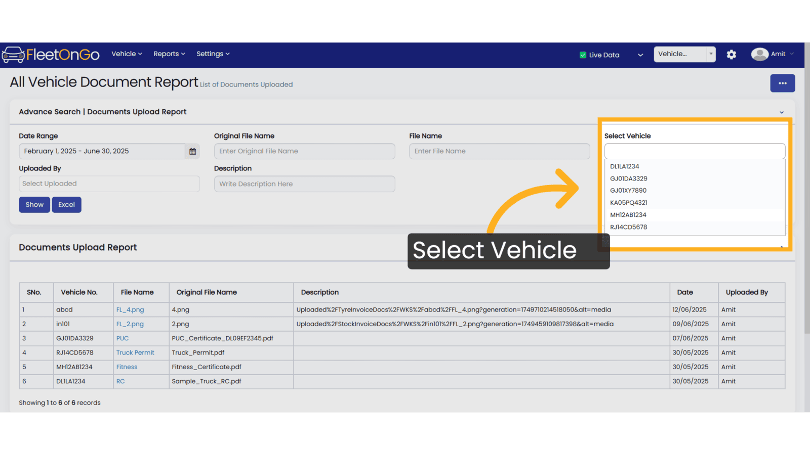 select vehicle