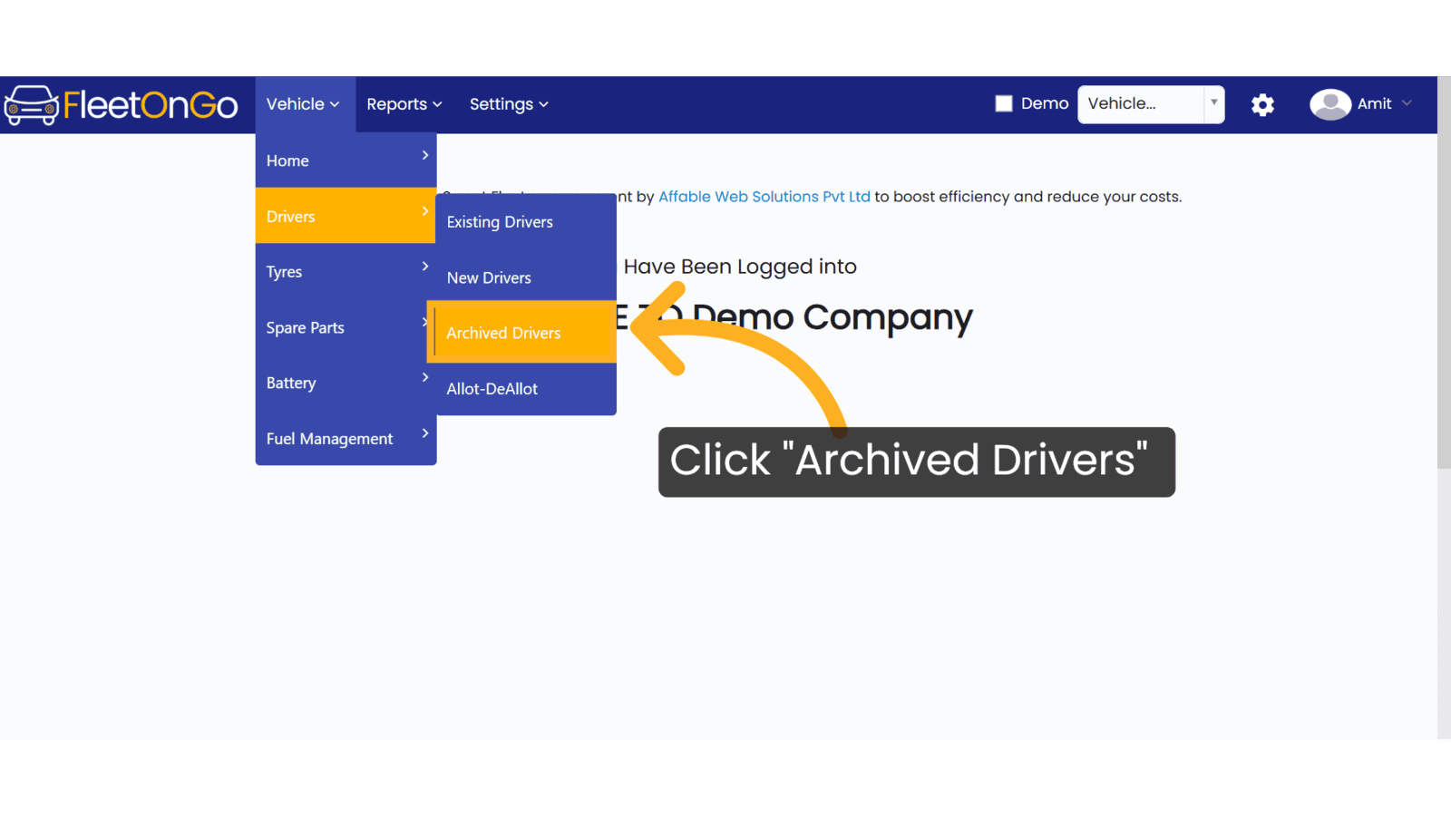 Click 'Archived Drivers'