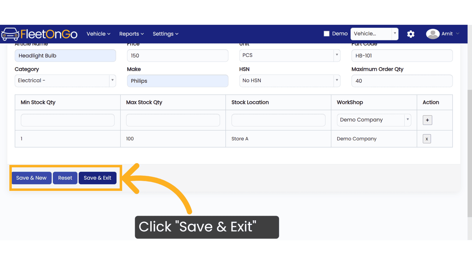 Click 'Save & Exit'