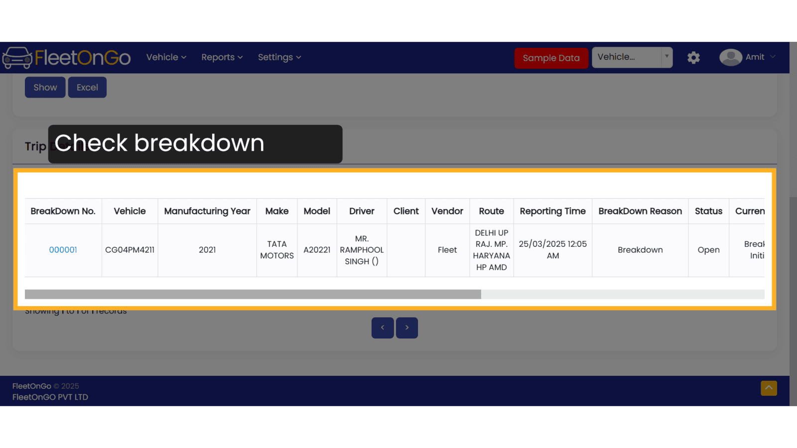 Check Breakdown