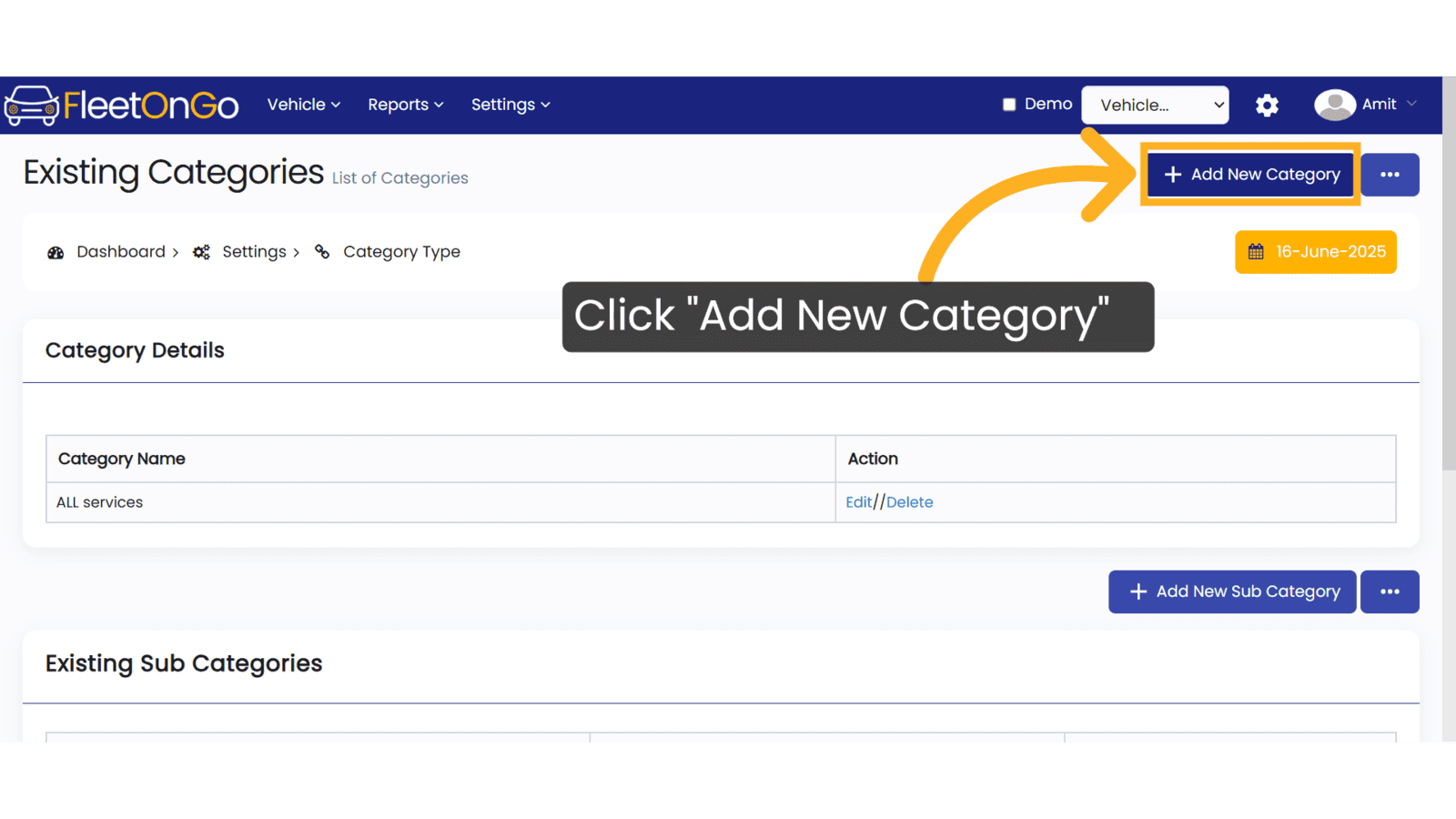 Click 'Add New Category'