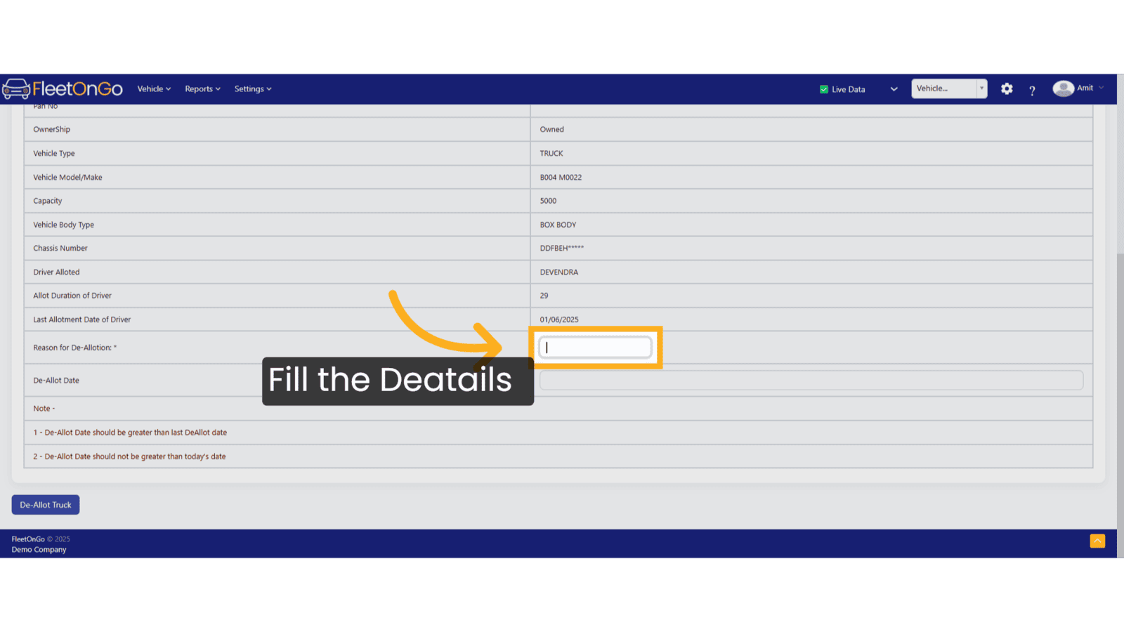 Fill The details