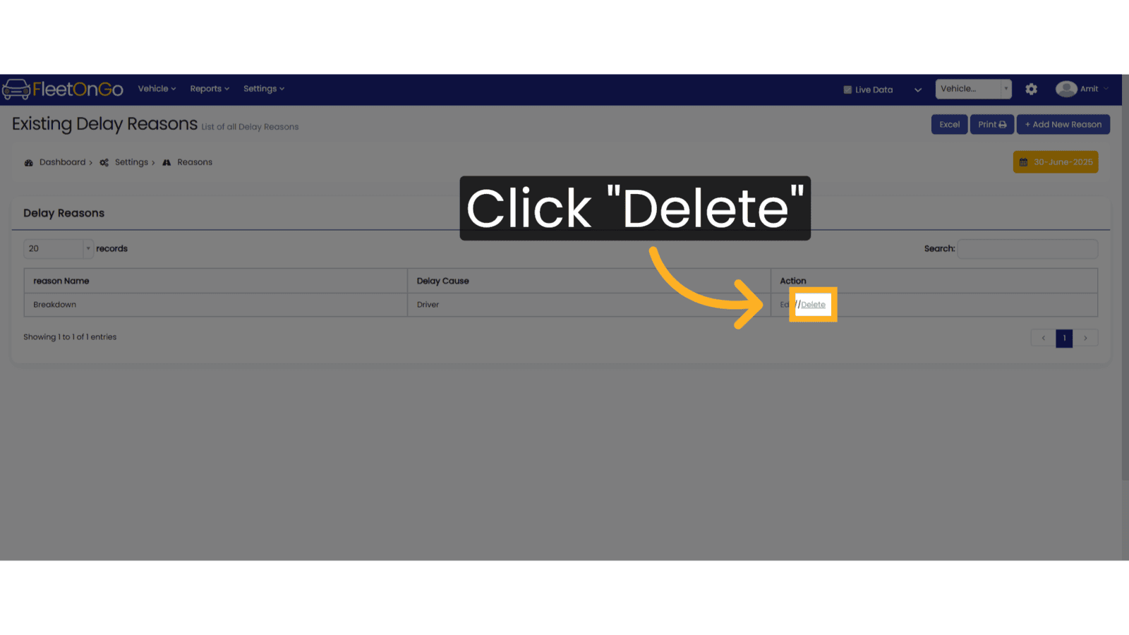 Click 'Delete'