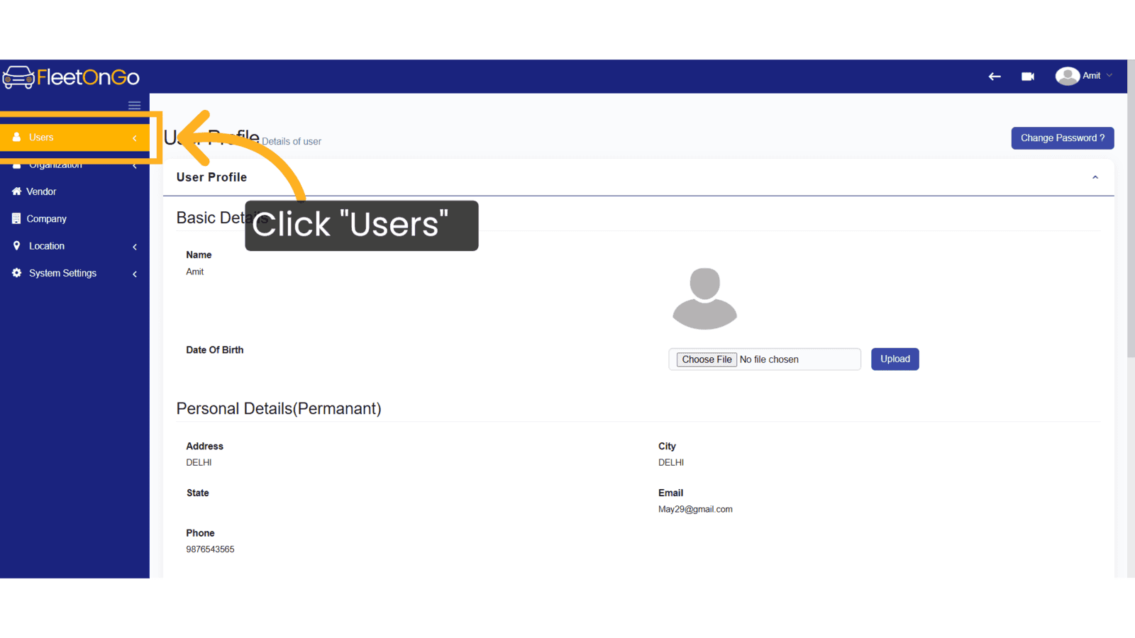 Click 'Users'