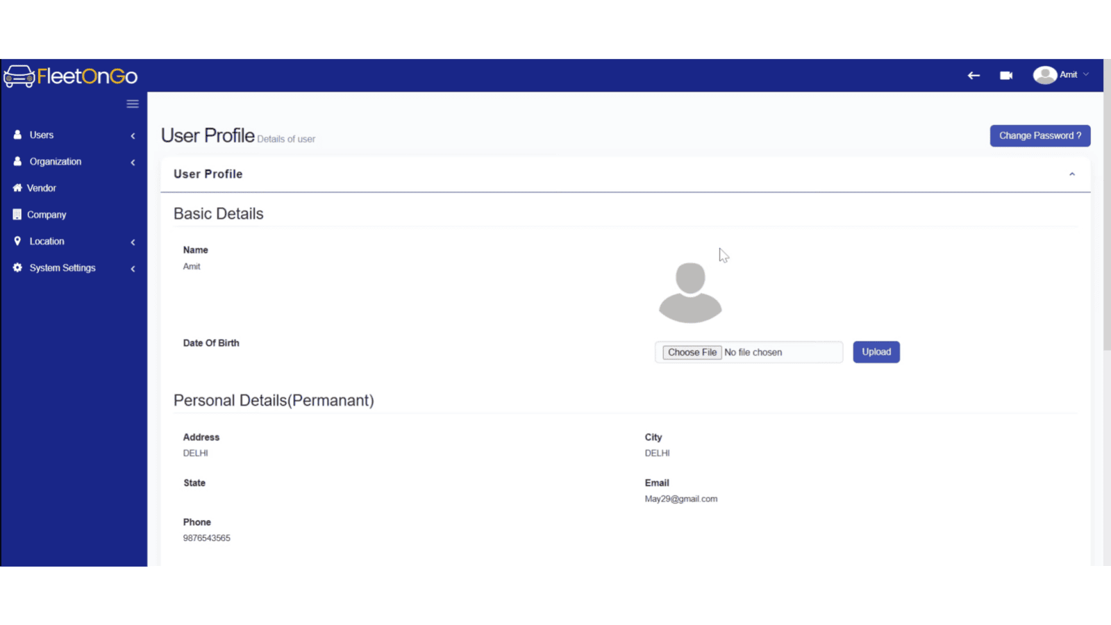 User profile