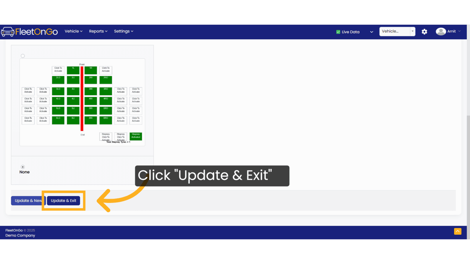 Click 'Update & Exit'
