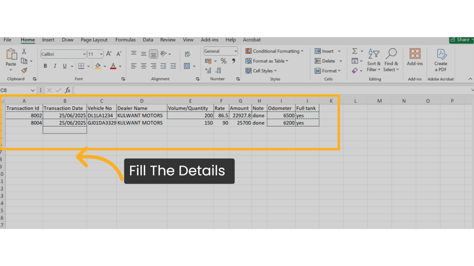 Fill The Details