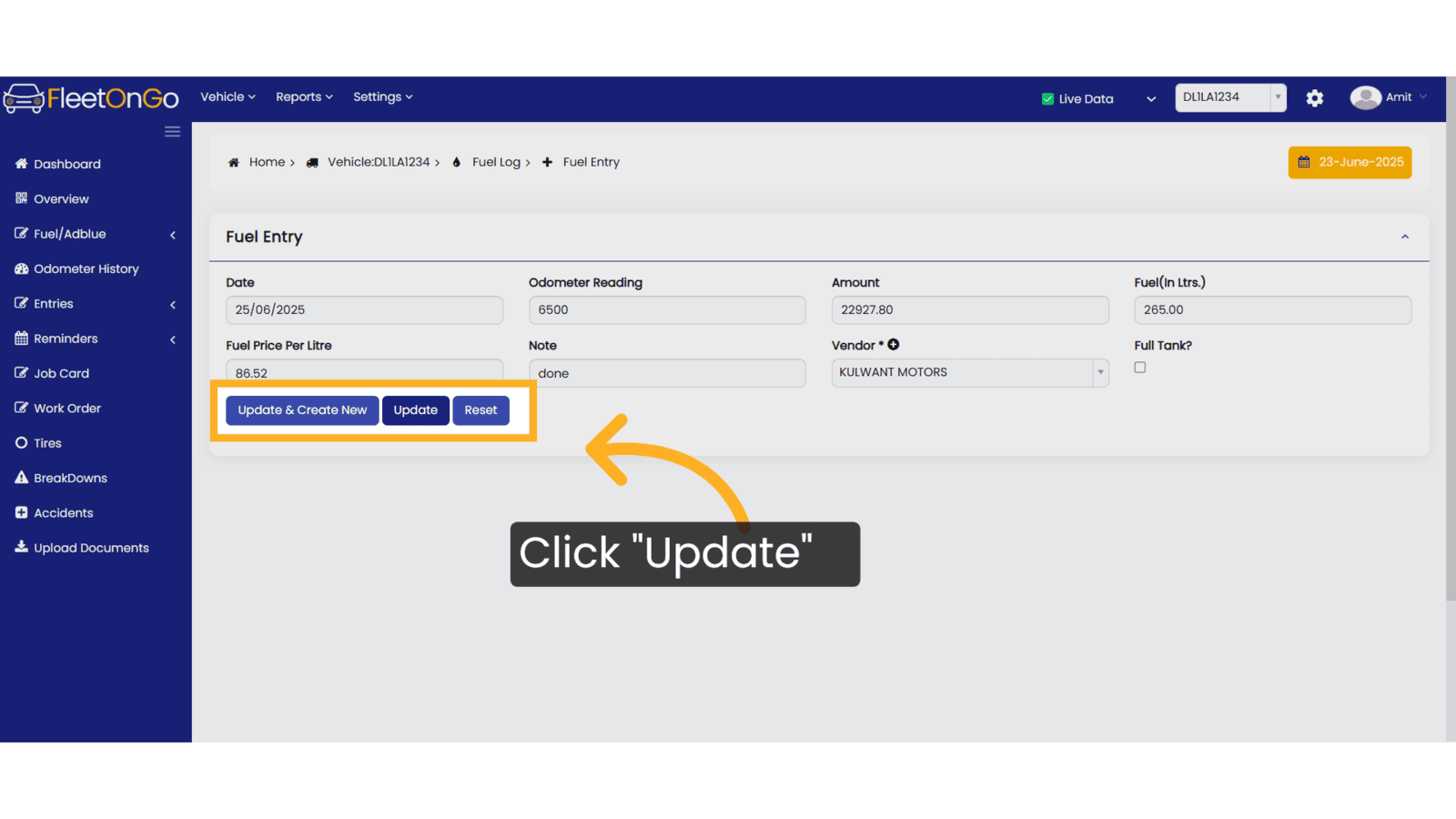 Click 'Update'