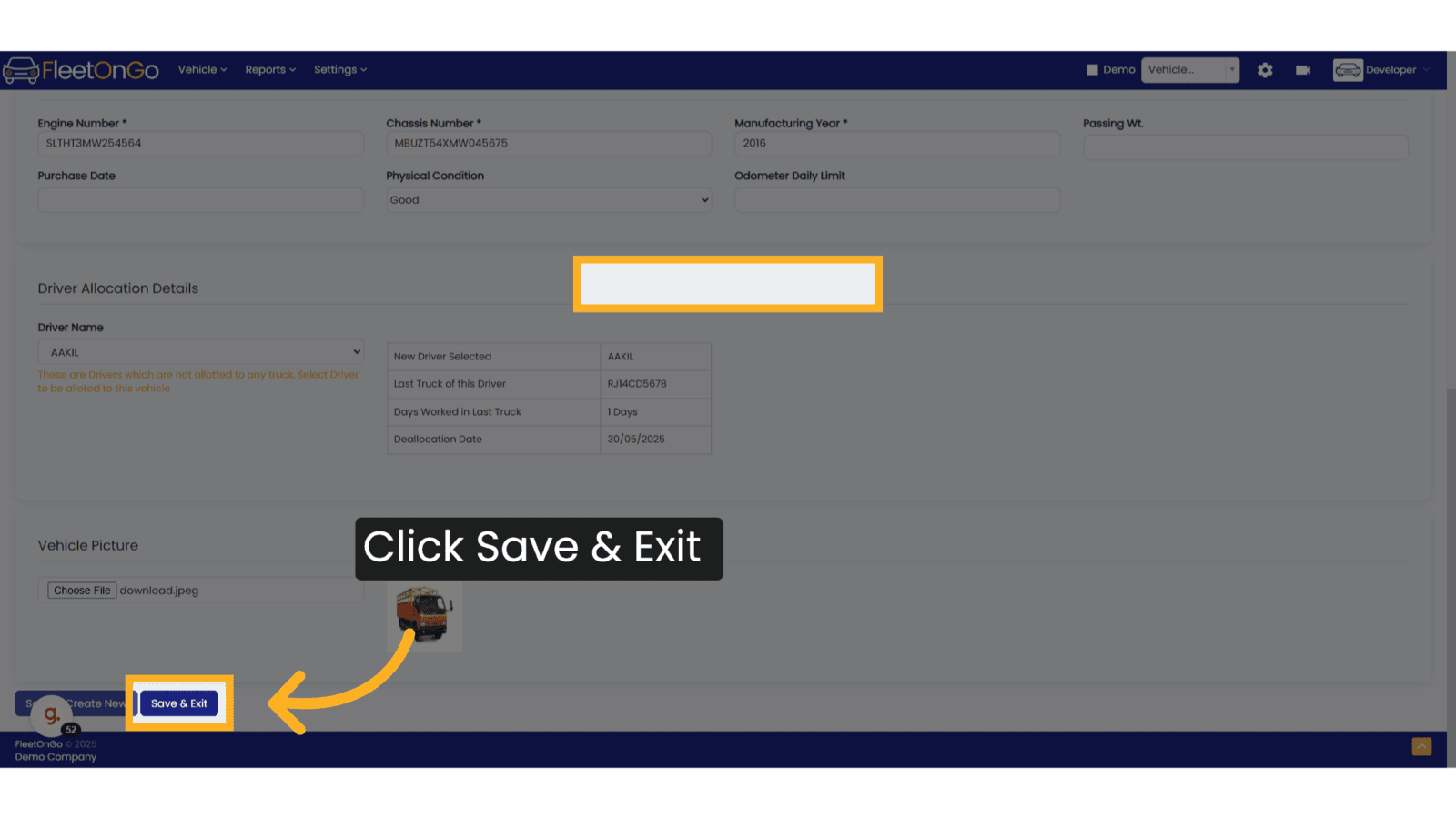 Click Save & Exit