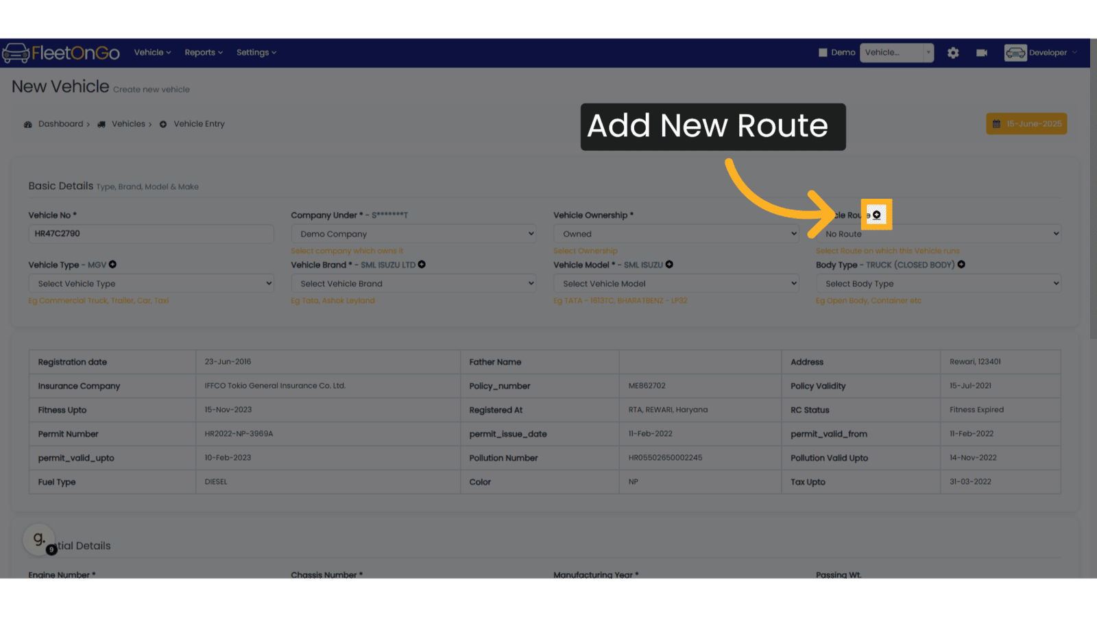 Add New Route