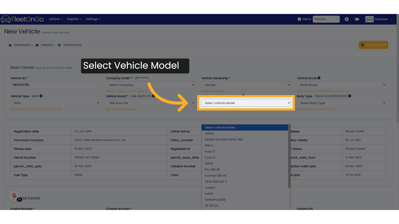 Select Vehicle Model