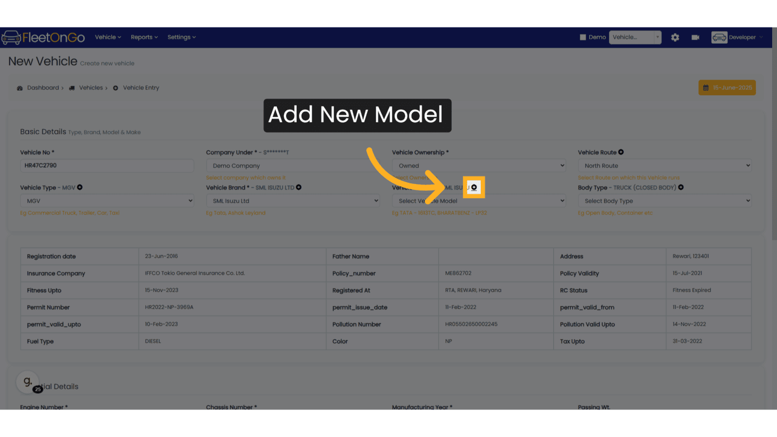 Add New Vehicle Brand