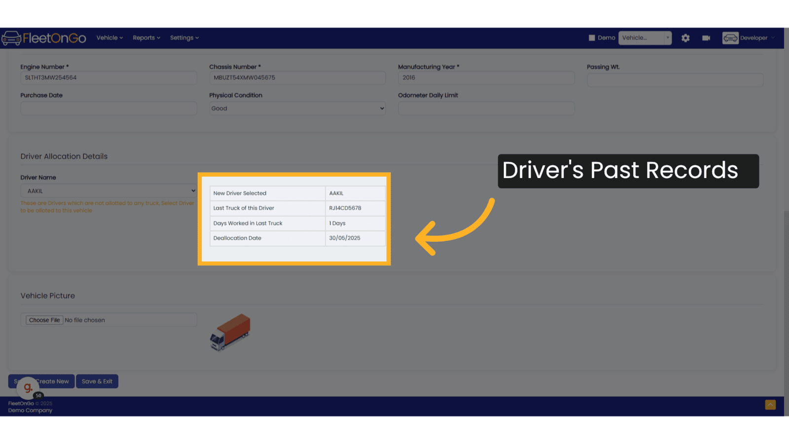 Driver Past Records
