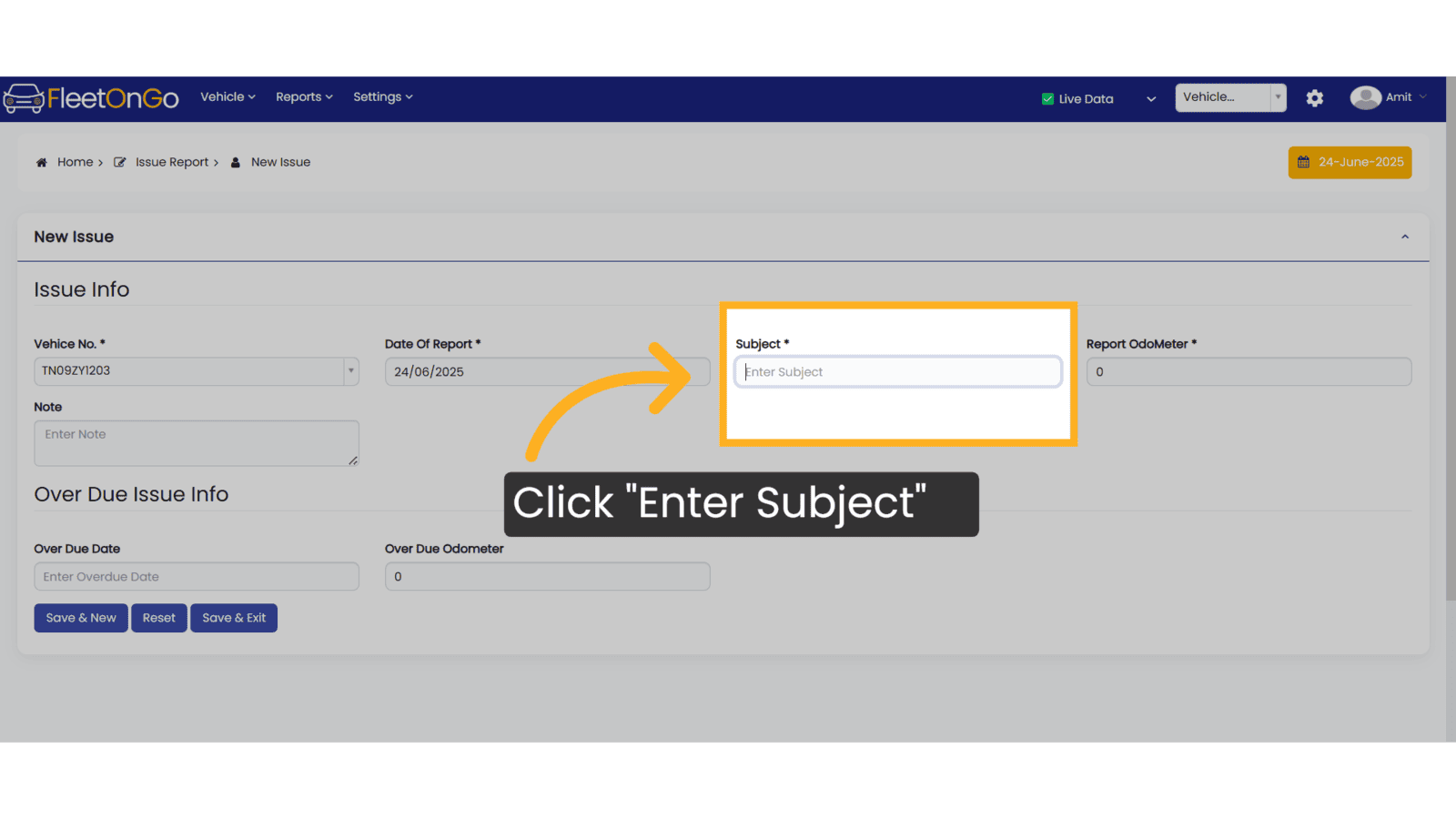 Click 'Enter Subject'