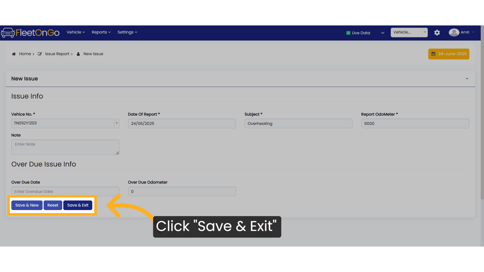 Click 'Save & Exit'