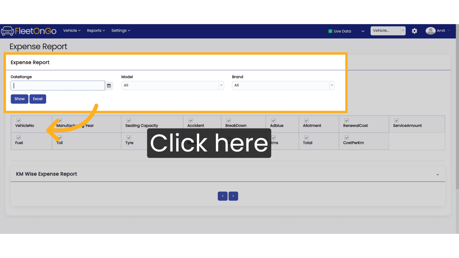 Click Date range