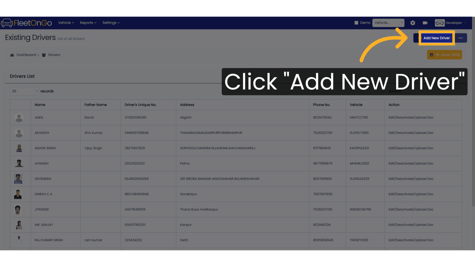 Click 'Add New Driver'