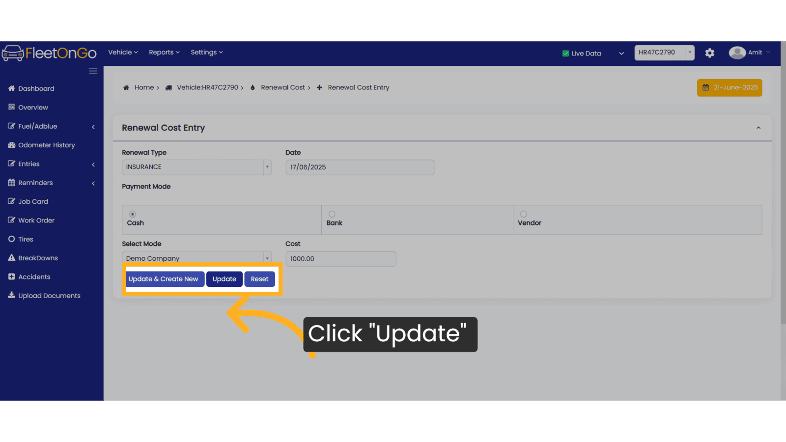 Click 'Update'