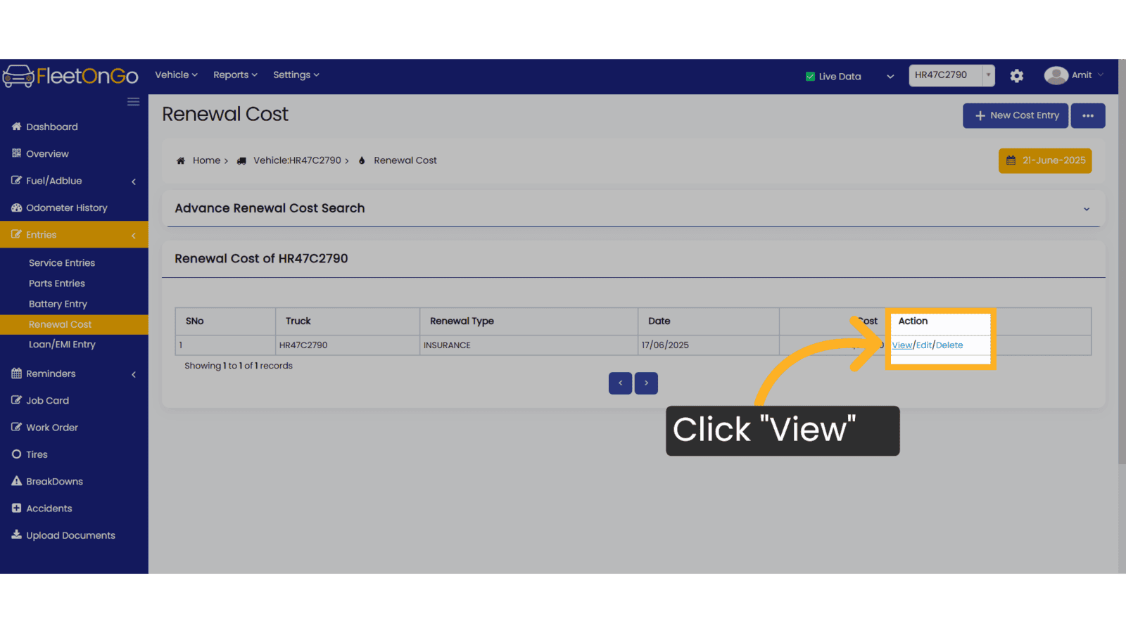 Click 'View'