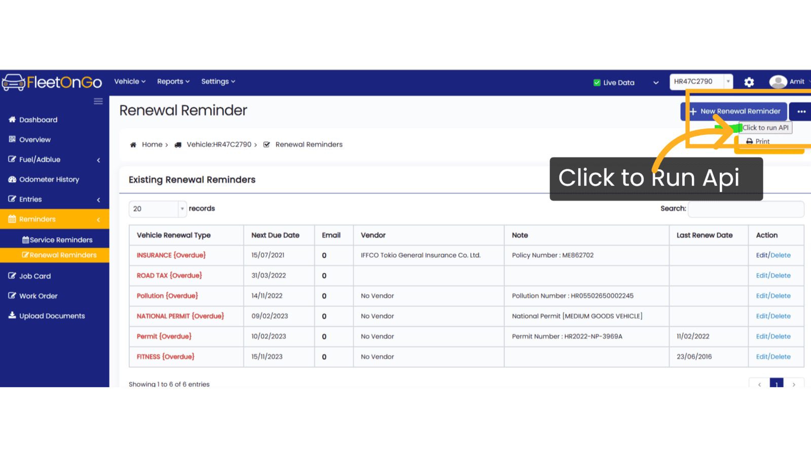 Click to Run Api