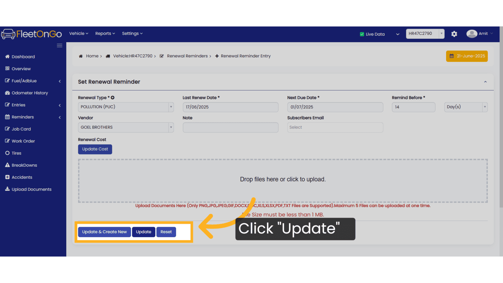 Click 'Update'
