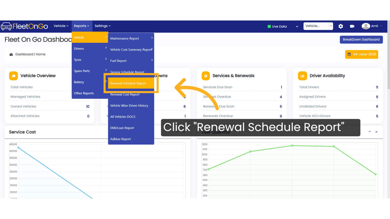 Click 'Renewal Schedule Report'