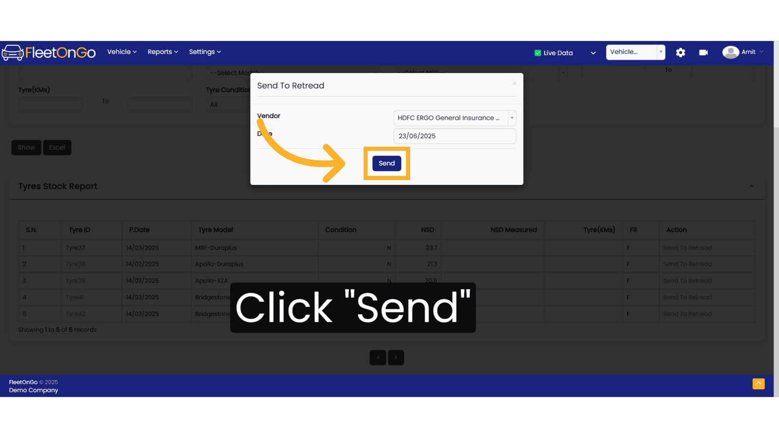 Click 'Send'