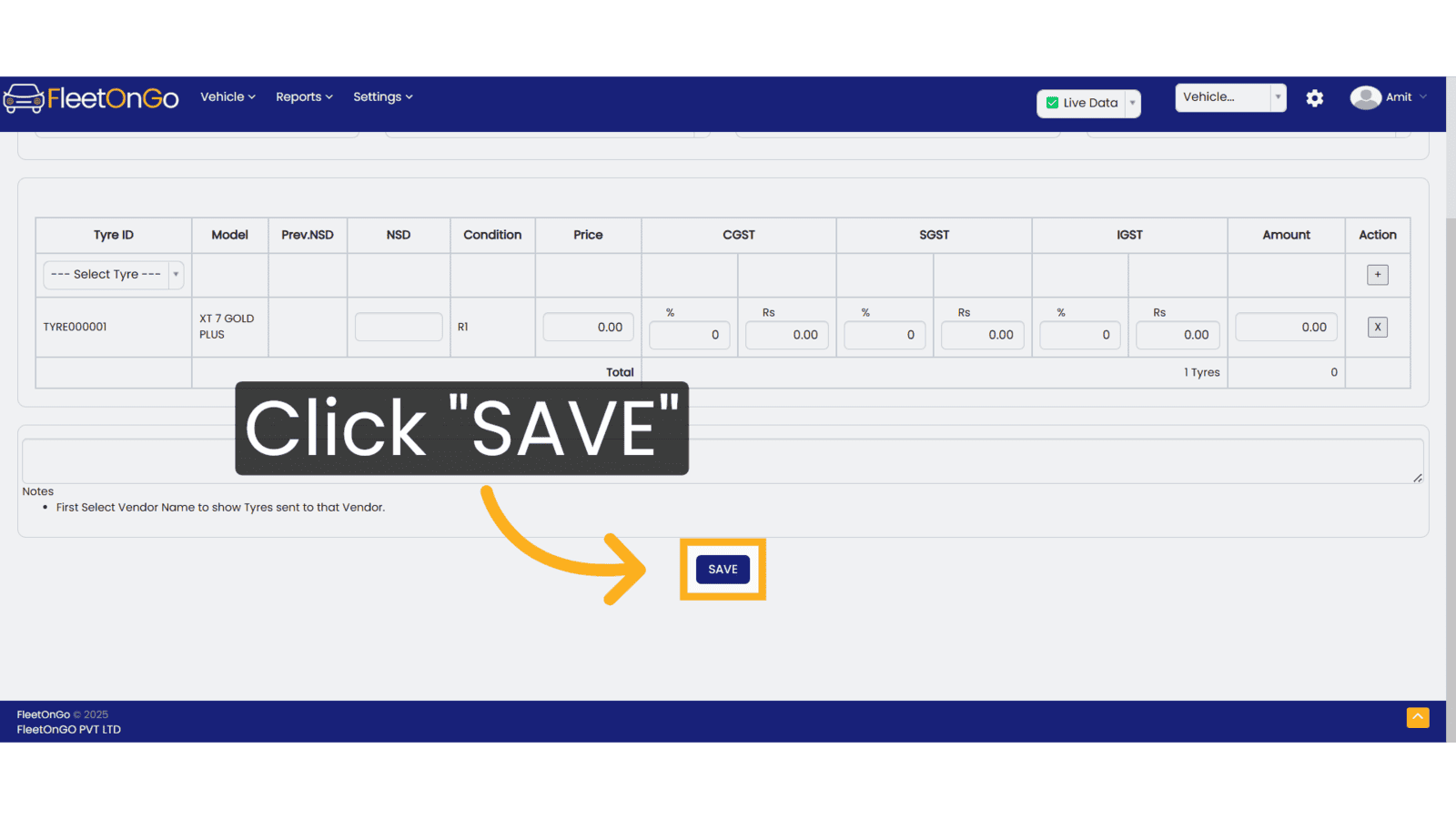 Click 'SAVE'