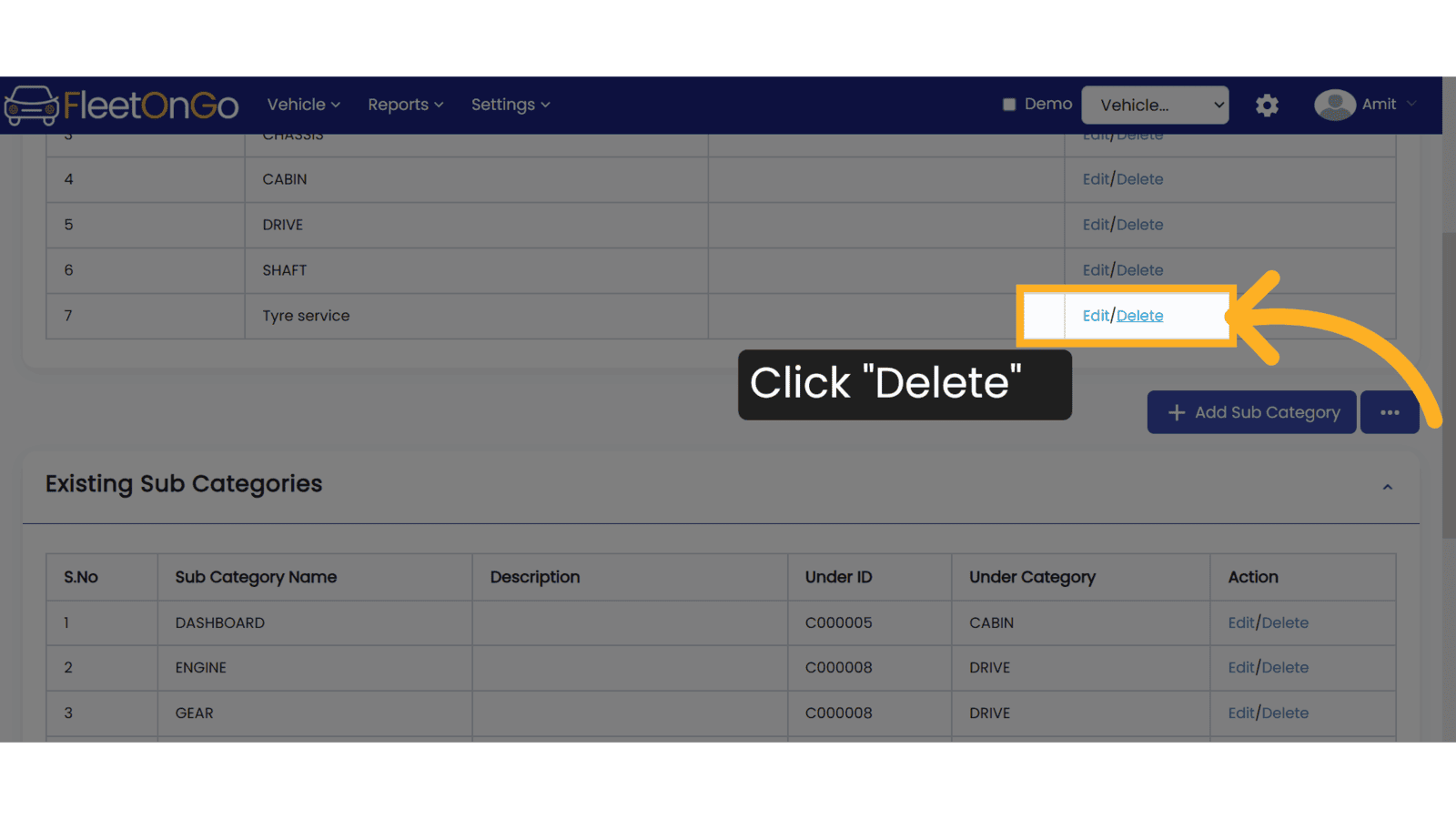 Click Delete
