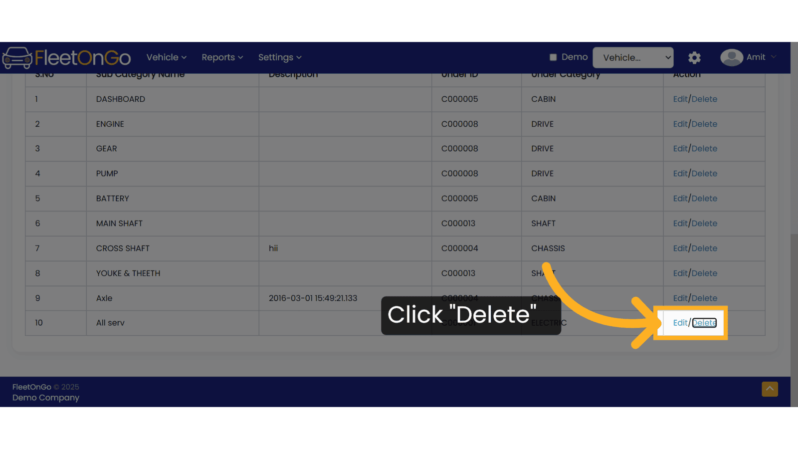 Click 'Delete'