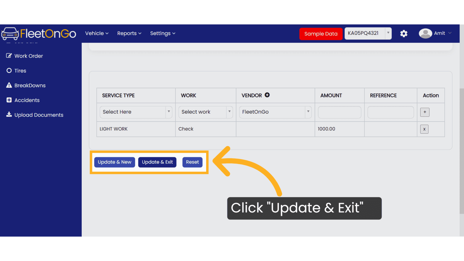 Click 'Update & Exit'
