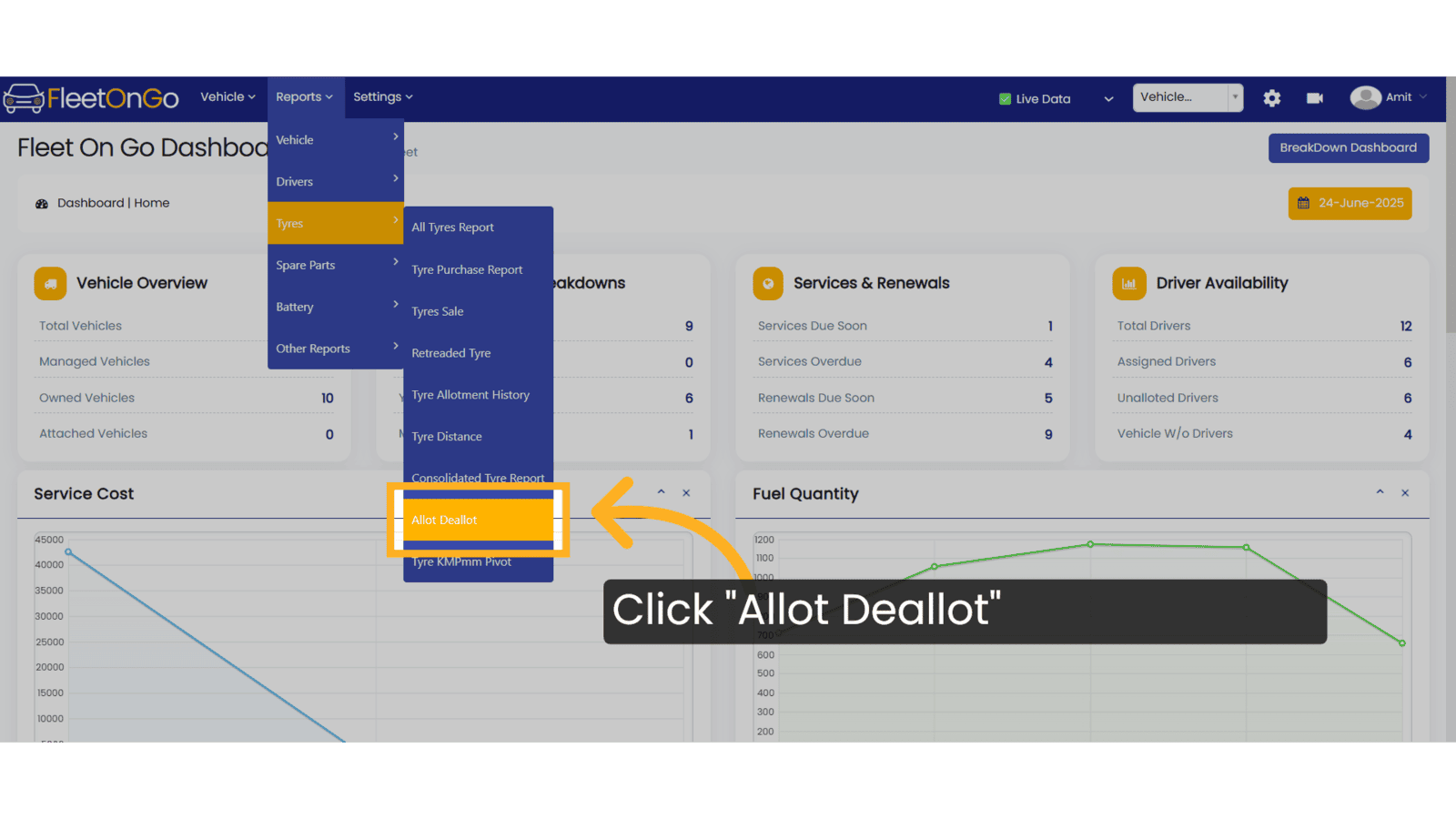 Click 'Allot Deallot'
