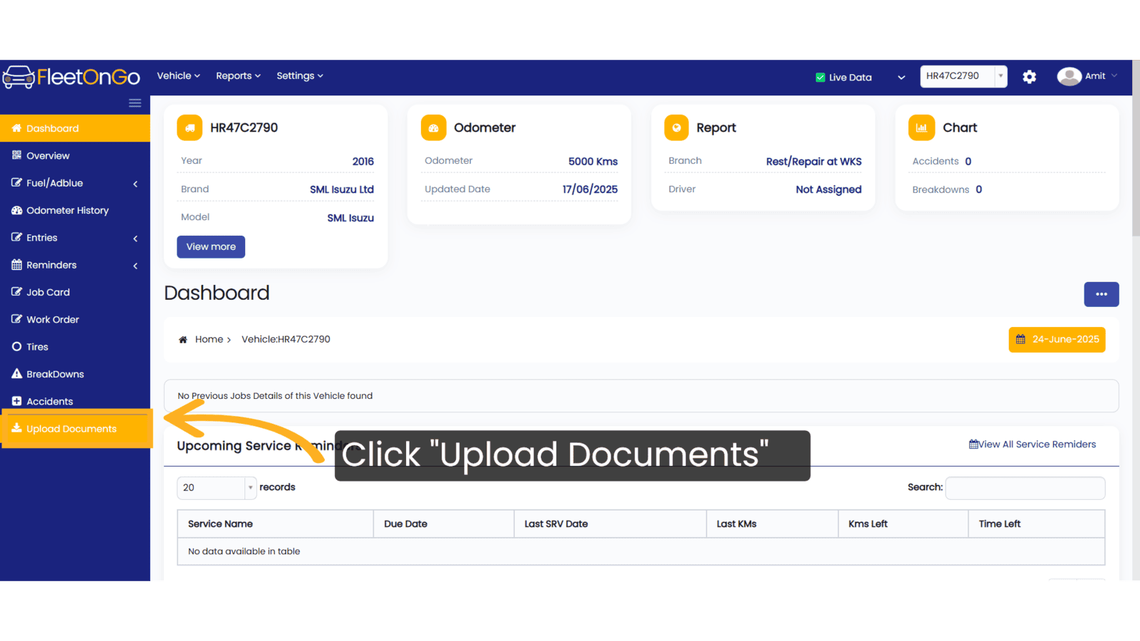 Click 'Upload Documents'