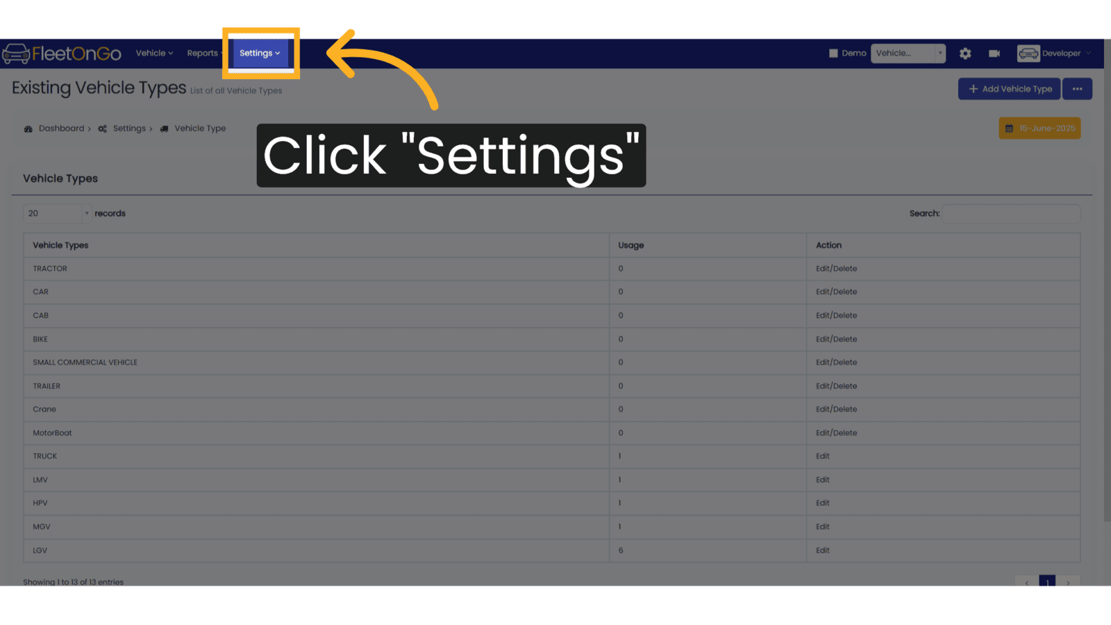 Click 'Settings'
