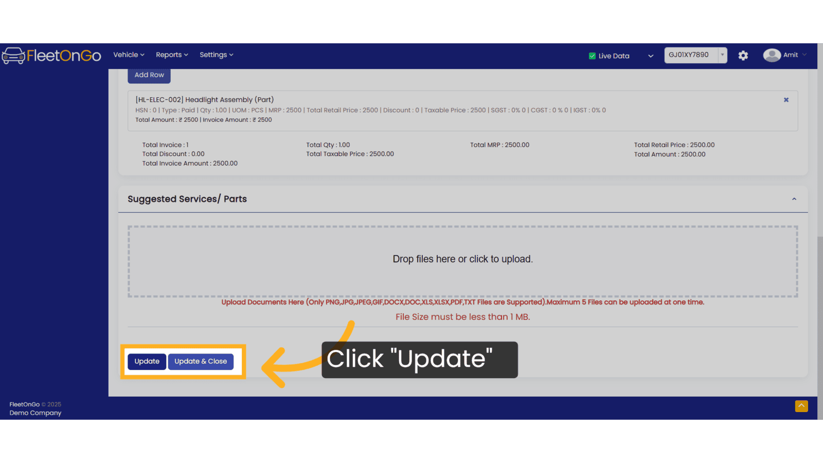 Click 'Update'